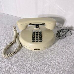 Vintage 70s Northern Telecom Ivory Round Push Button Phone Telephone